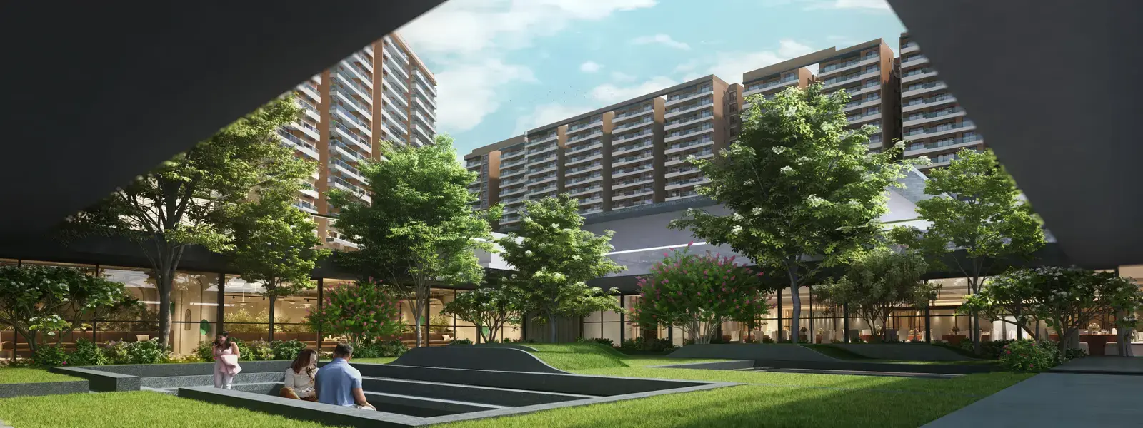 Prestige Varthur Road podium garden and retail frontage